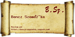 Bencz Szemőke névjegykártya